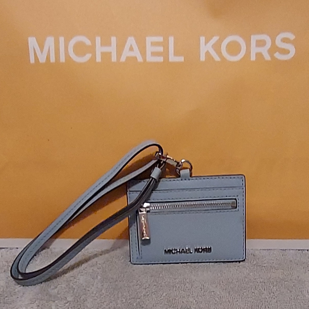 Michael Kors jet set travel East West ID card case wallet lanyard - Picture 2 of 3